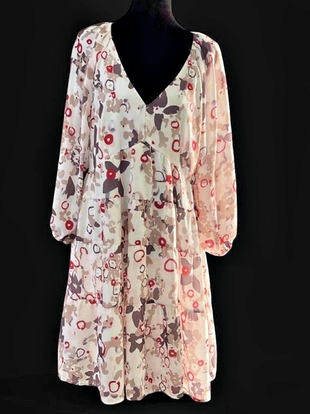 Abstract Print Boho Dress XL